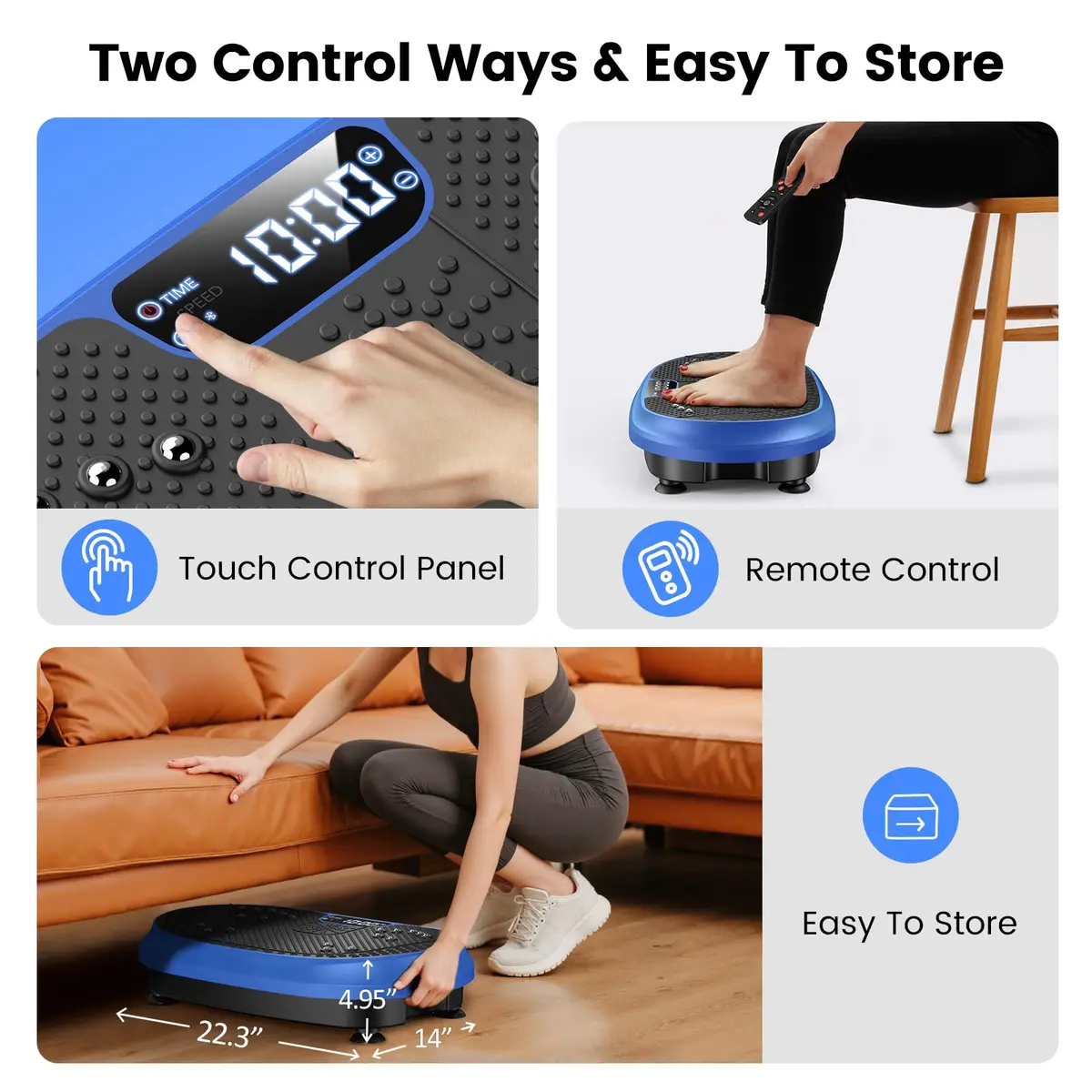 HVX Vibration Plate Exercise Machine 450 lbs Capacity | Full Body Shaker for Home & Gym - view 6
