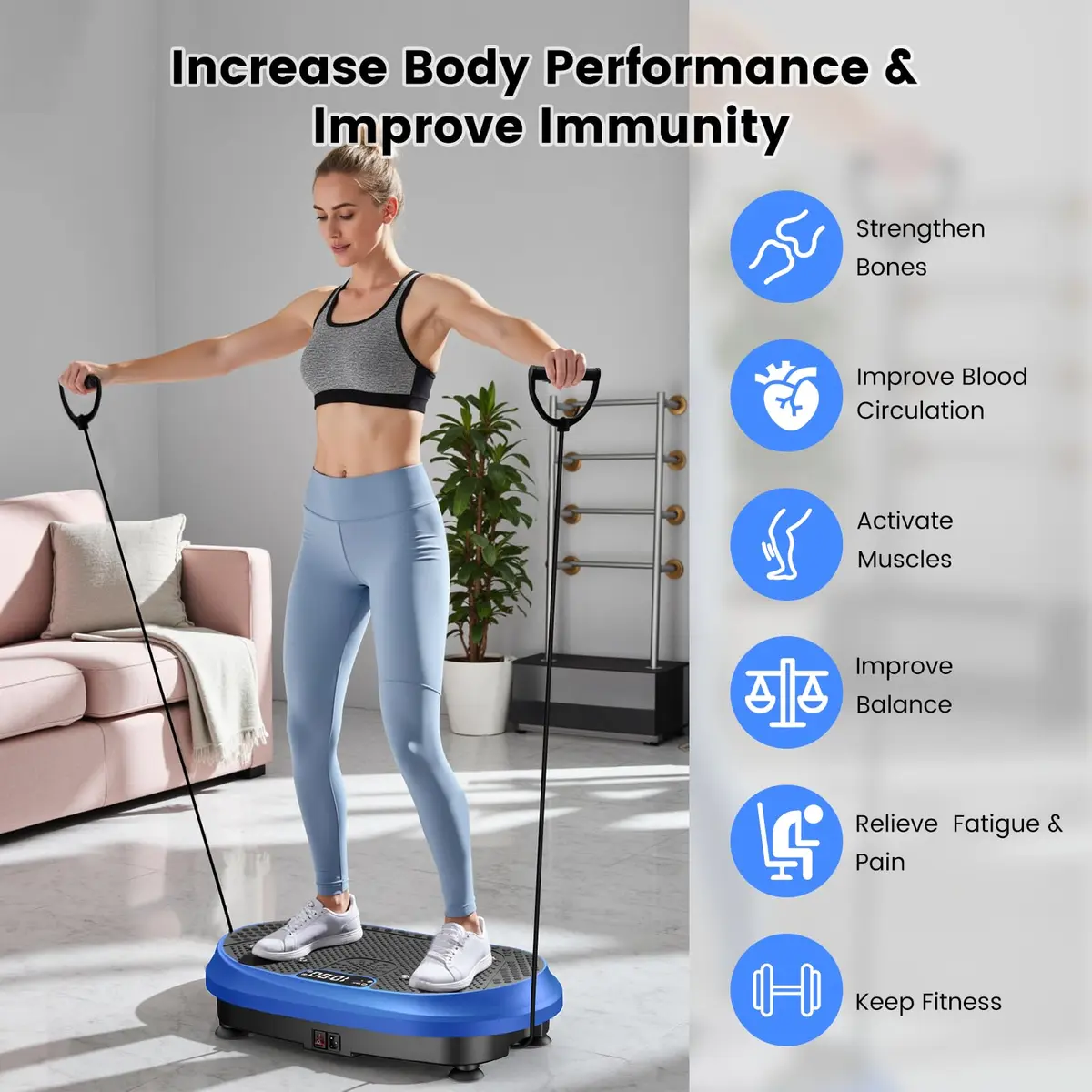 HVX Vibration Plate Exercise Machine 450 lbs Capacity | Full Body Shaker for Home & Gym - view 7