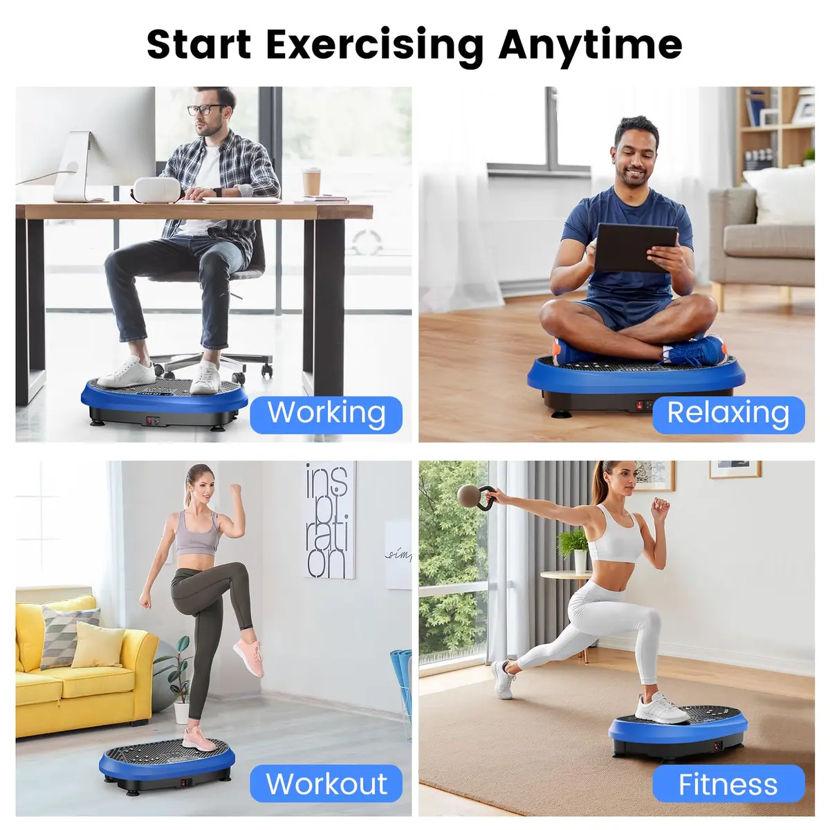 HVX Vibration Plate Exercise Machine 450 lbs Capacity | Full Body Shaker for Home & Gym - view 8