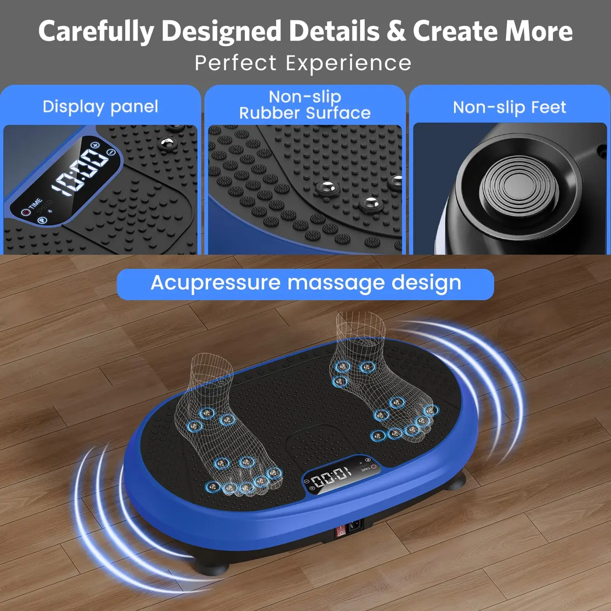 HVX Vibration Plate Exercise Machine 450 lbs Capacity | Full Body Shaker for Home & Gym - view 3