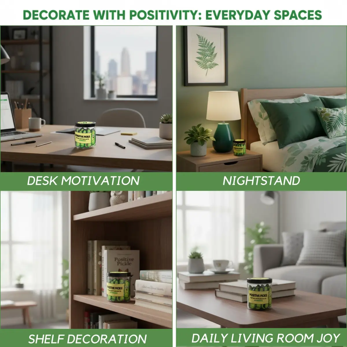 DEARMINE Emotional Support Pickle Jar with 60 Affirmation Cards, Pickle Gifts - view 7