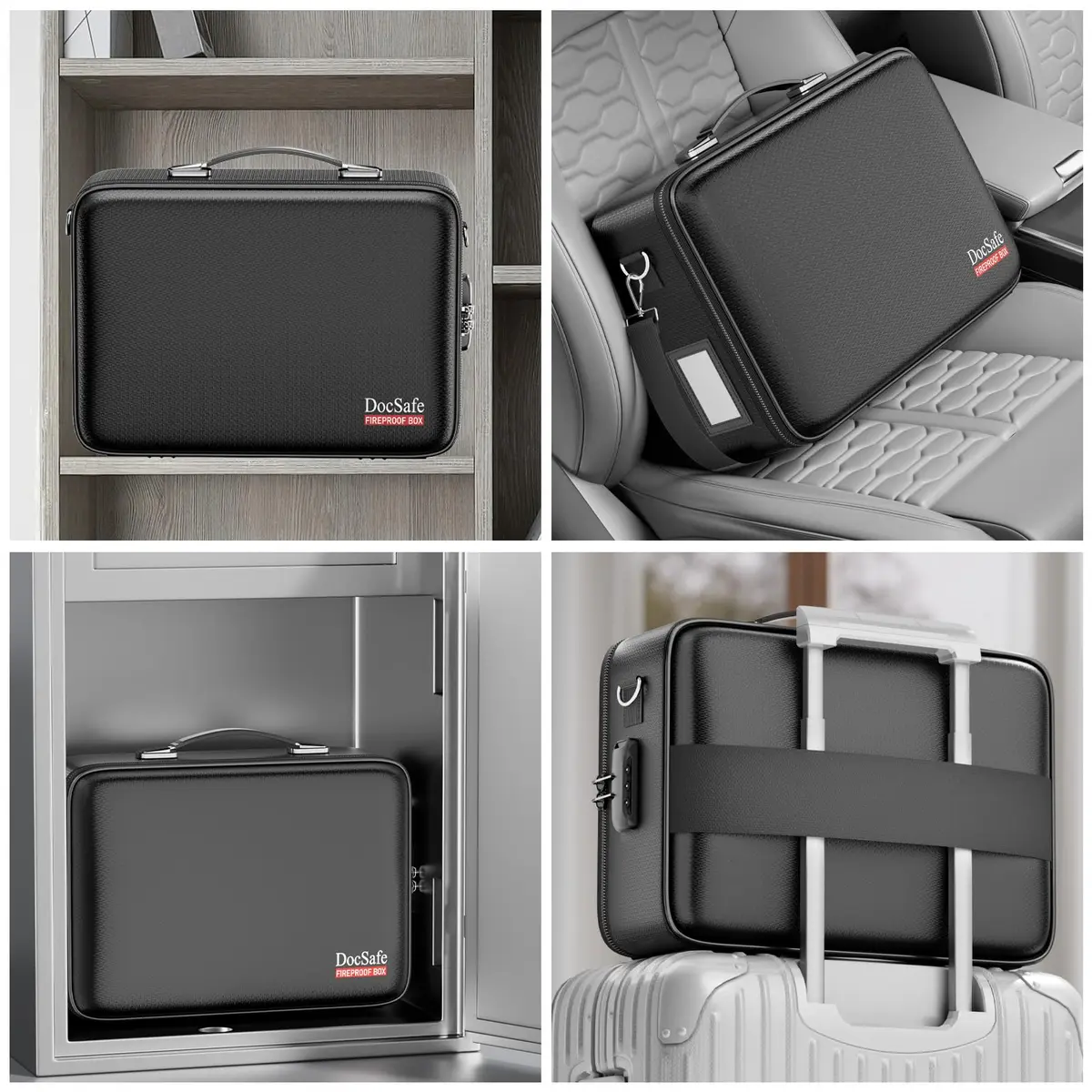 DocSafe Fireproof Document Box Hard Case with Lock & Accordion File Folder | Multi-Layer Safe Storage for Important Documents - view 7