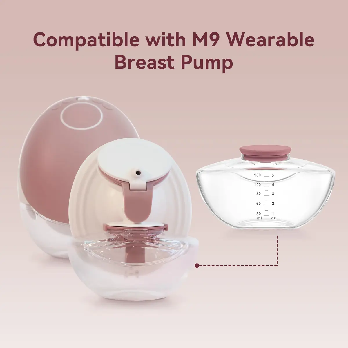 TOVVILD Breastmilk Pump Storage Bottles 2 Pack | Compatible with Momcozy M9, BPA-Free, 150ml, Portable - view 2