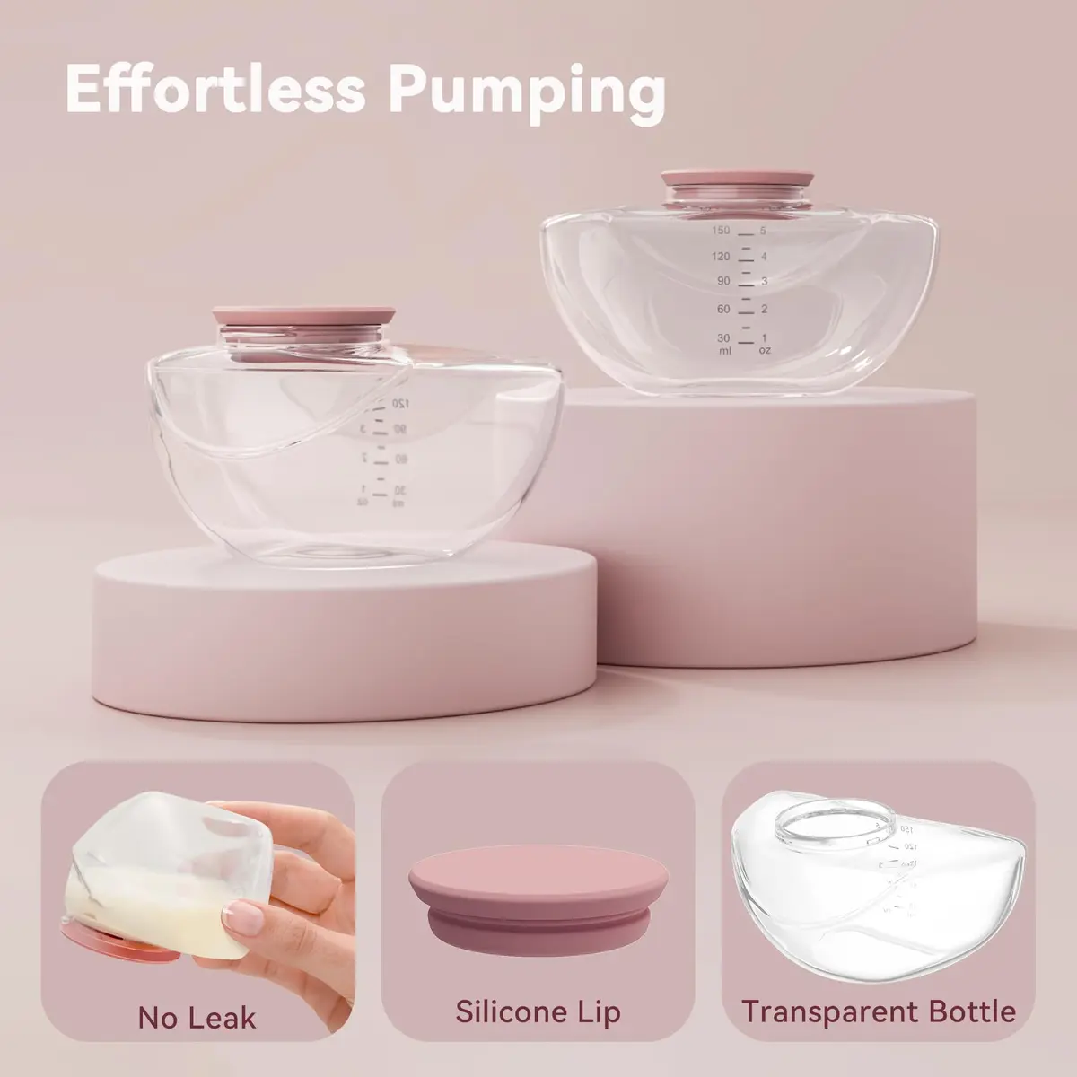 TOVVILD Breastmilk Pump Storage Bottles 2 Pack | Compatible with Momcozy M9, BPA-Free, 150ml, Portable - view 4
