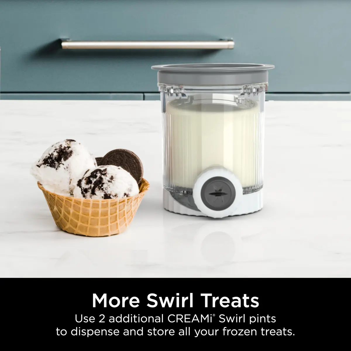 Ninja CREAMi Scoop & Swirl Pints with Lids and Nozzles - 2 Pack (16oz Each) | Compatible with NC700 Series - view 2