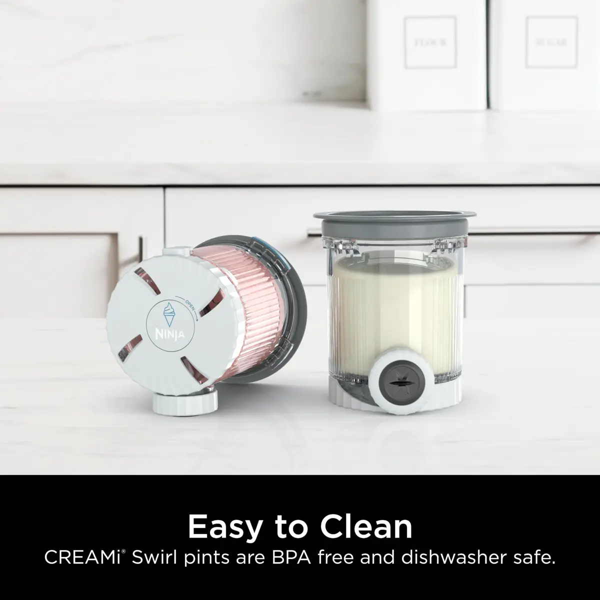 Ninja CREAMi Scoop & Swirl Pints with Lids and Nozzles - 2 Pack (16oz Each) | Compatible with NC700 Series - view 3