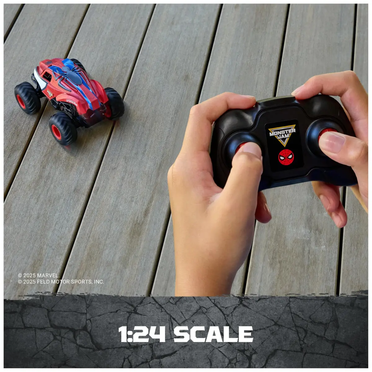 Monster Jam Marvel Spider-Man RC Monster Truck 1:24 Scale | Kid-Friendly Remote Control Toy - view 4