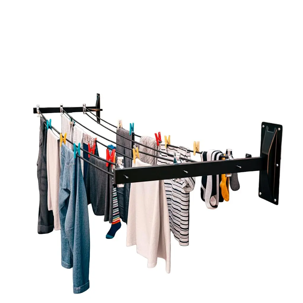 Amig Outdoor Wall Clothesline 45x18.5x8 cm | Durable Steel, 6 Pulleys, Easy Install - main product image