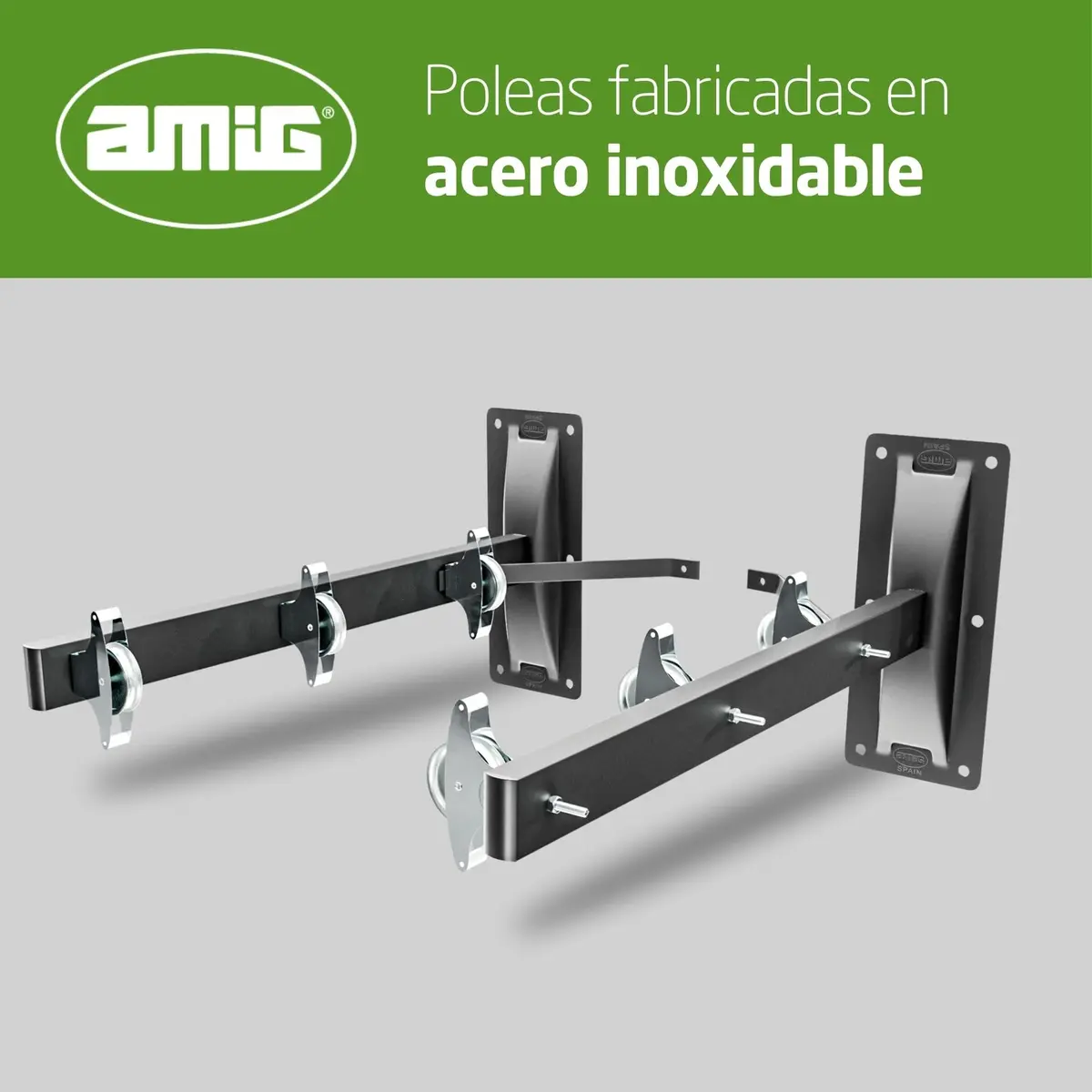 Amig Outdoor Wall Clothesline 45x18.5x8 cm | Durable Steel, 6 Pulleys, Easy Install - view 3
