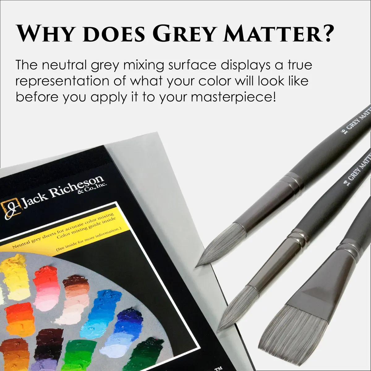Jack Richeson Grey Matters Disposable Paper Palette 6” x 9” | Acid-Free, Seep-Resistant, 3 Pack with Palette Knife - view 4