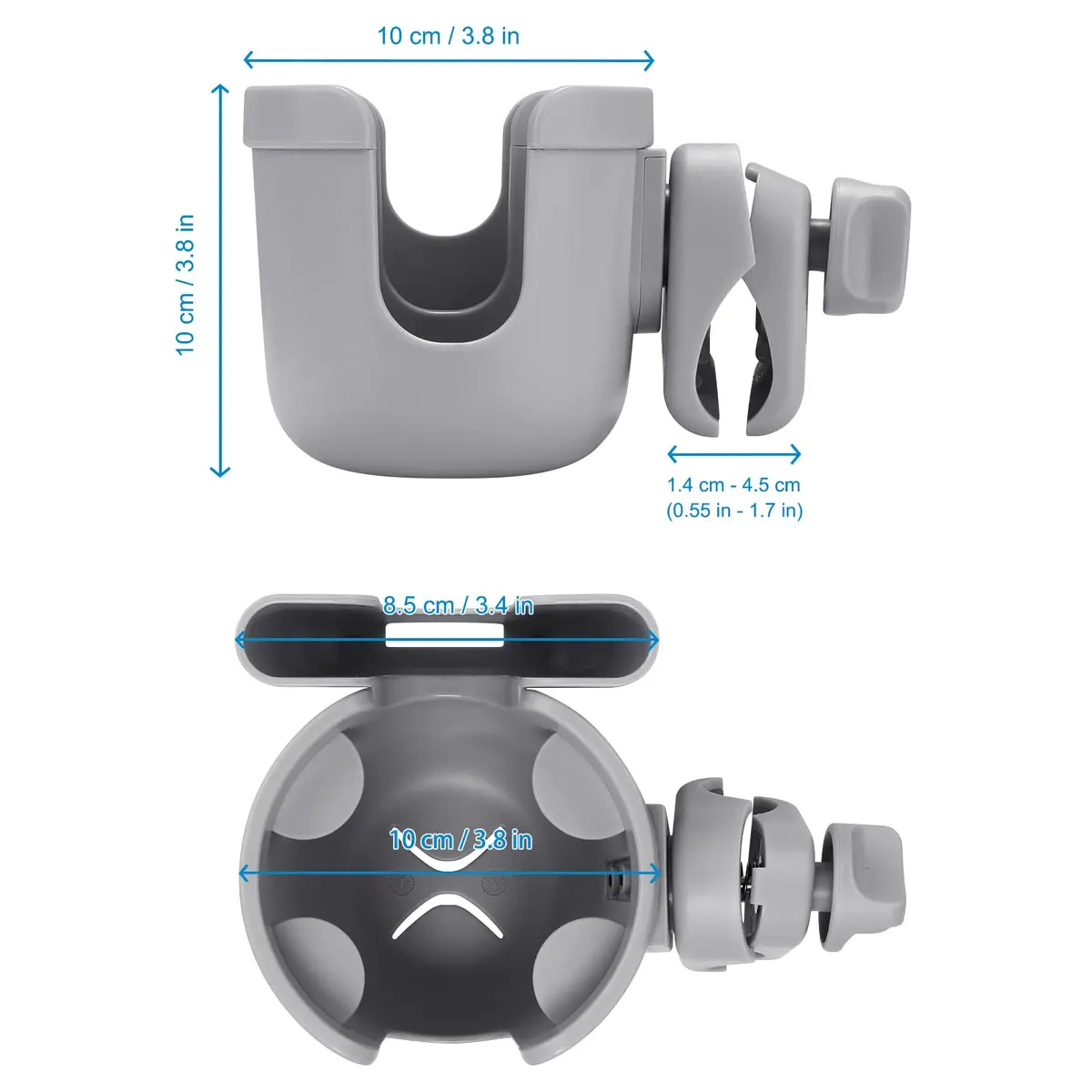 Accmor Universal Stroller Cup Holder with Phone, Bike & Wheelchair Attachment | Fits Uppababy Graco - view 9