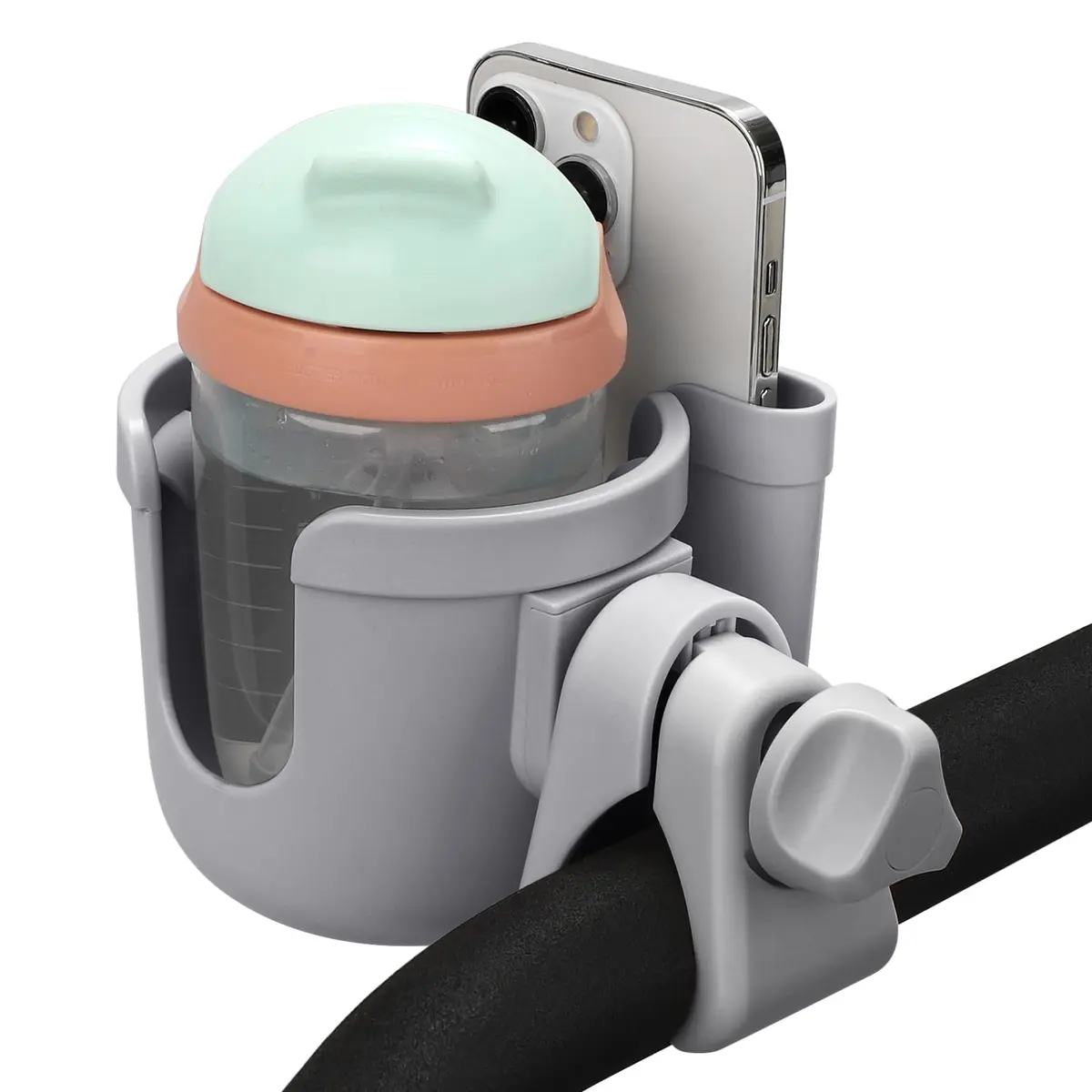 Accmor Universal Stroller Cup Holder with Phone, Bike & Wheelchair Attachment | Fits Uppababy Graco - view 2