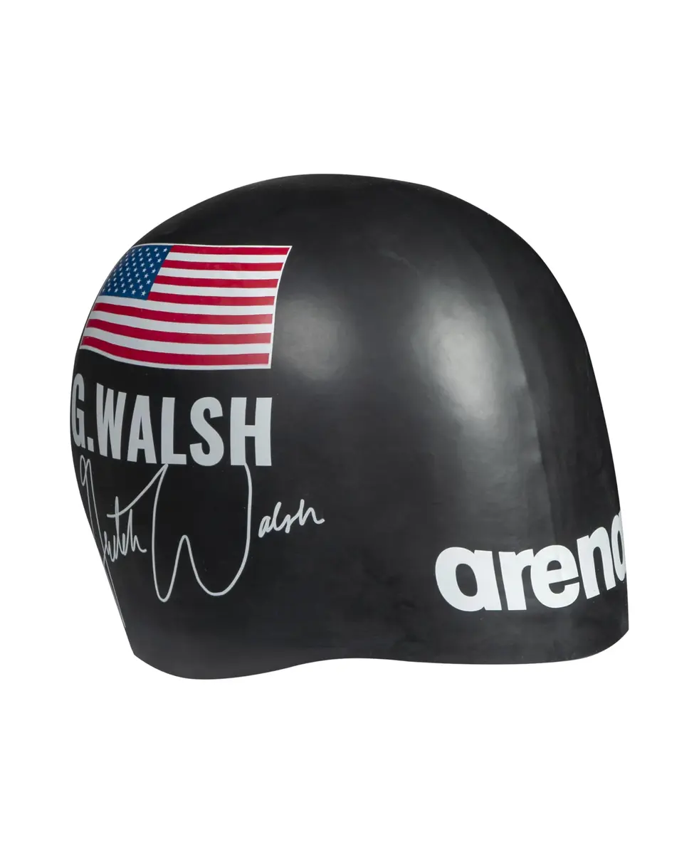 ARENA Signature Collection Gretchen Walsh Autograph Unisex Adult Molded Silicone Swim Cap | Black - view 2