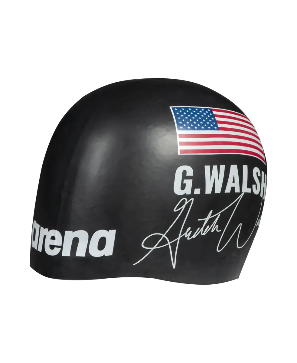 ARENA Signature Collection Gretchen Walsh Autograph Unisex Adult Molded Silicone Swim Cap | Black - view 4