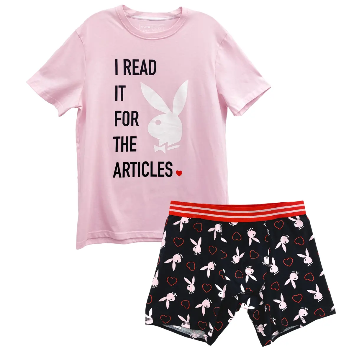 Playboy Pajama Lounge Set S-XL | Soft Cotton Tee & Boxer Briefs, Unisex - main product image