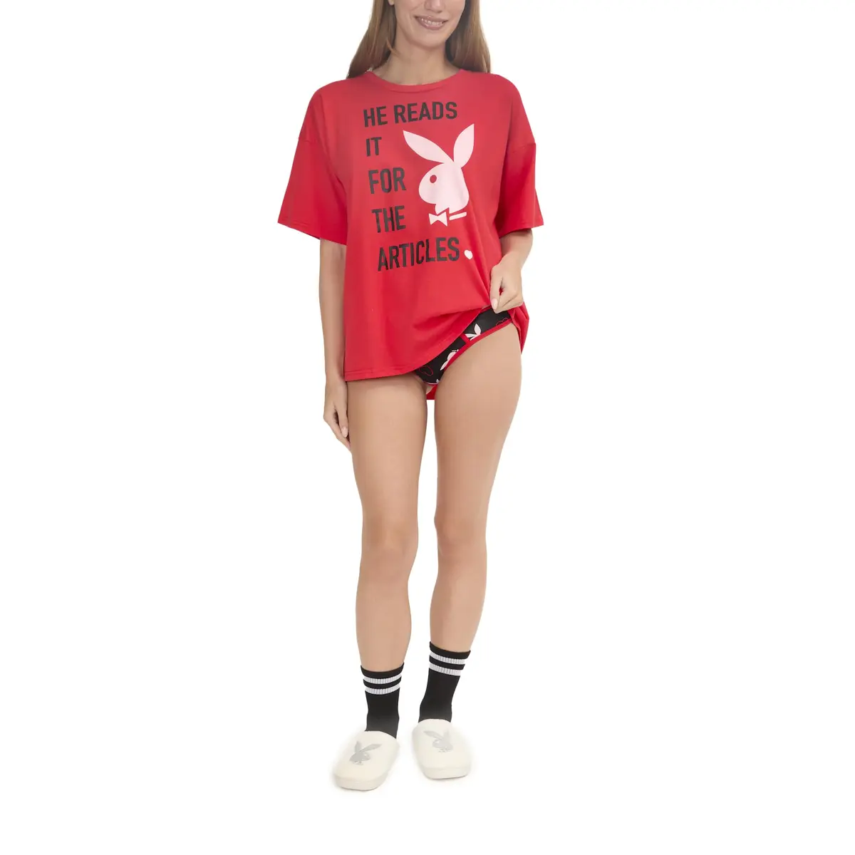 Playboy Pajama Lounge Sets in Silky Satin, Soft Jersey & Cotton | Comfortable & Stylish for Women - main product image