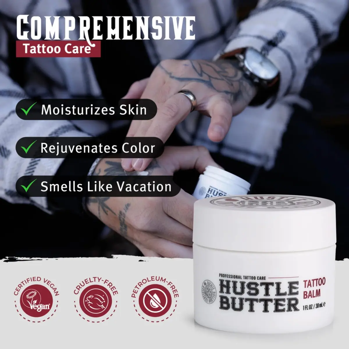 Hustle Butter Tattoo Aftercare Kit - Balm, Soap & Wrap | Hydrates & Protects New Ink - view 4