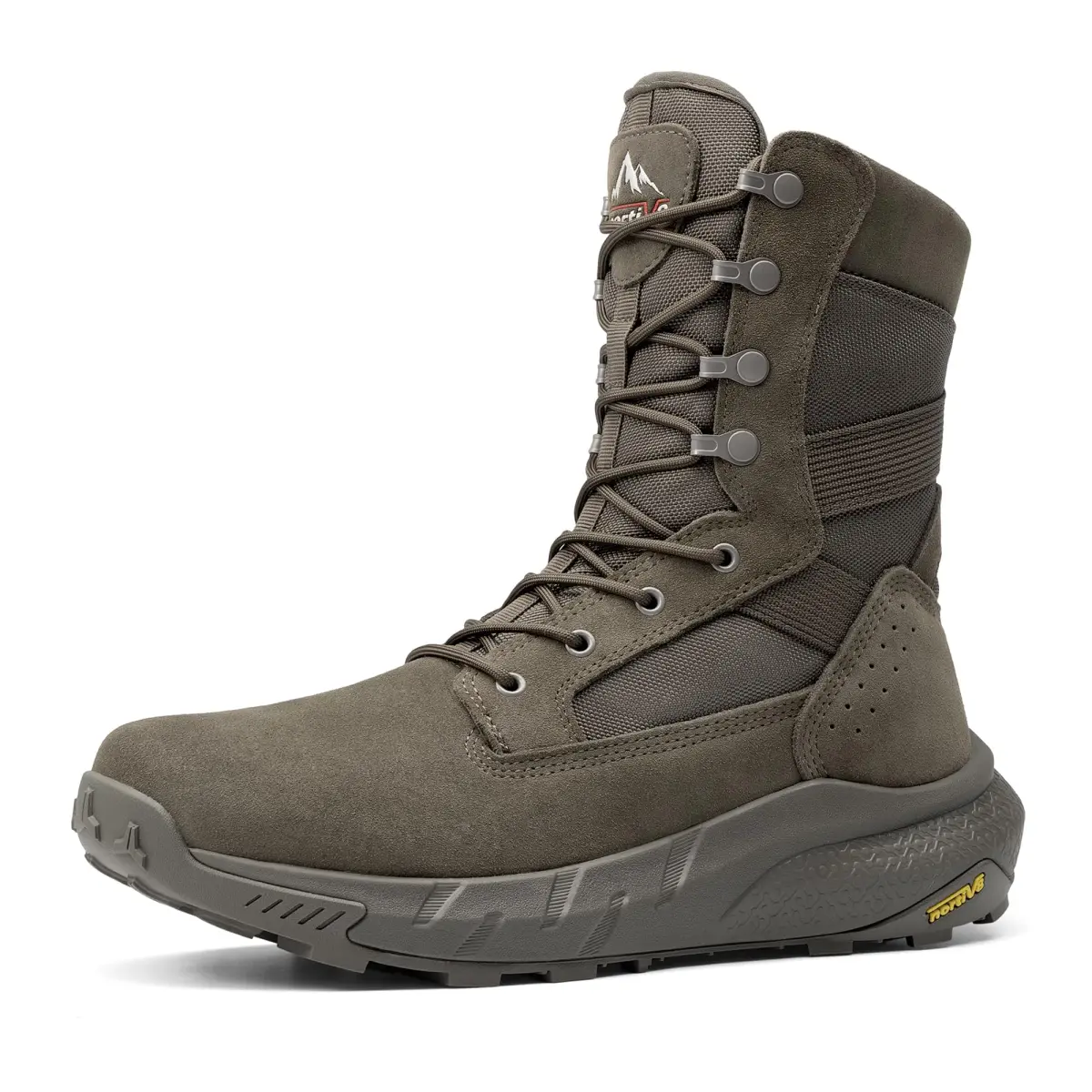 NORTIV 8 Men's Olive Tactical Military Boots, 11 US (28.1cm) | Side Zip Breathable Work & Hiking Footwear - main product image