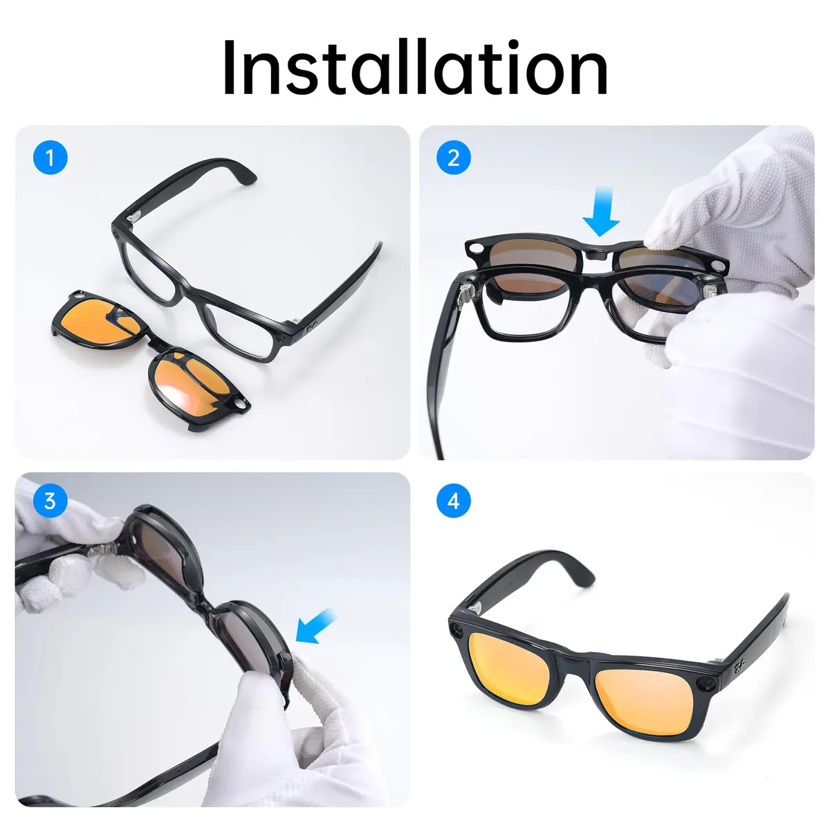 RCstyle Polarized Clip for Ray-Ban Meta Wayfarer Large 53-22 | Precise Fit & Polarized Protection - view 7