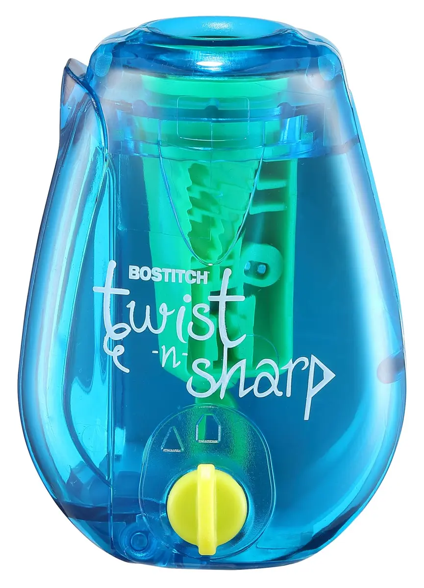 Bostitch Office Twist-n-Sharp Pencil Sharpener, Blue, 1 Unit | Customizable Tip Saver Technology - main product image