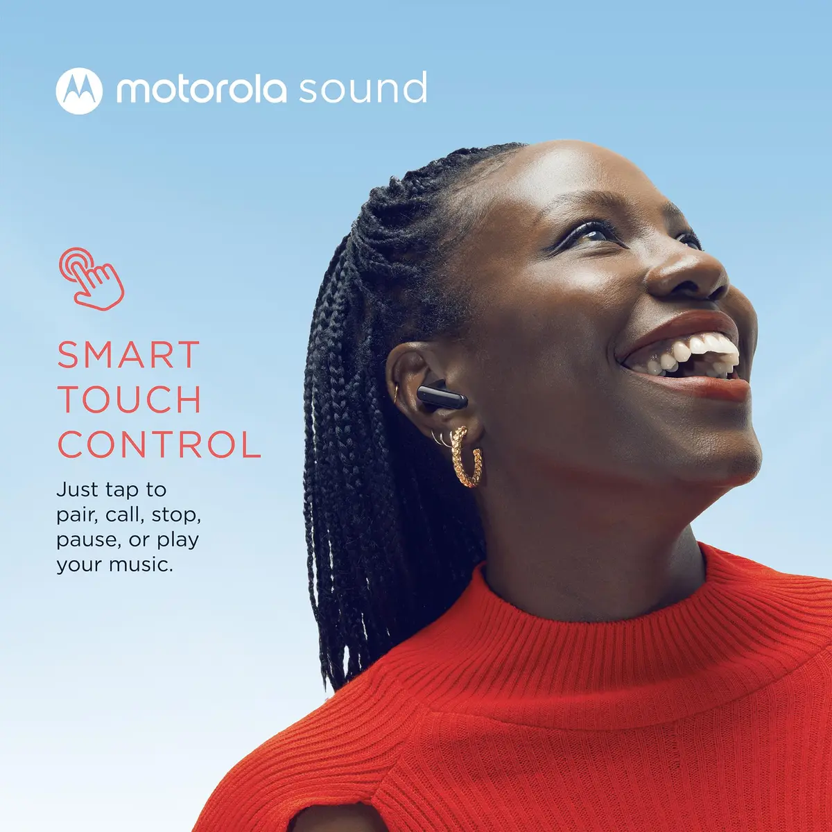 Motorola Sound Moto Buds 125 True Wireless Earbuds Black | IPX5 Waterproof, Bluetooth 5.2, 17 Hrs Total Playtime - view 5