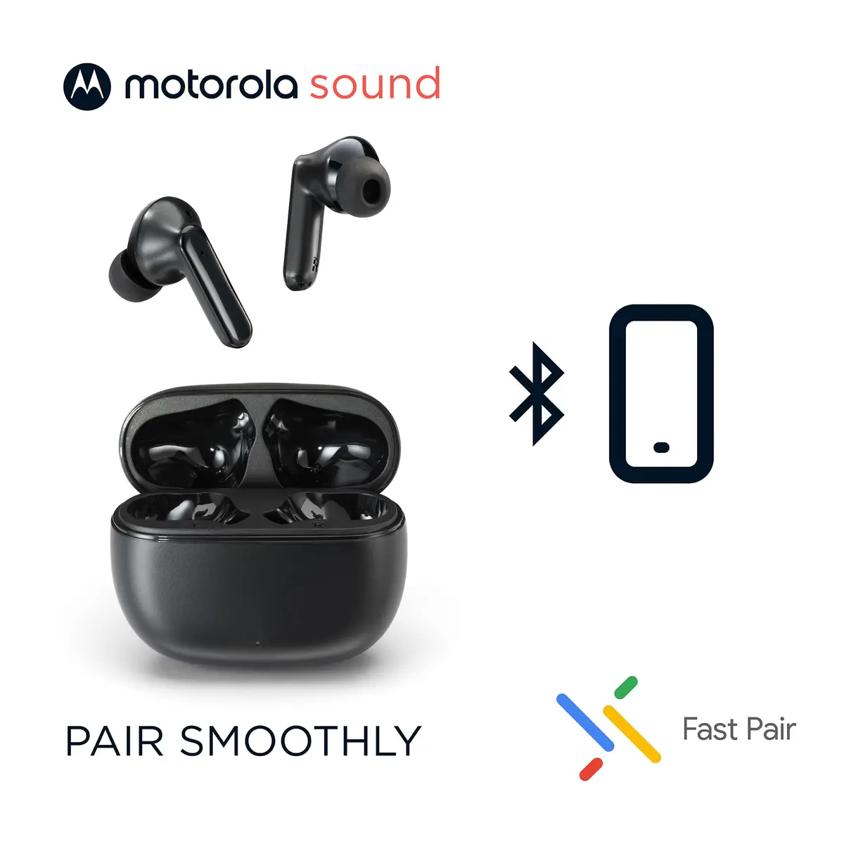 Motorola Sound Moto Buds 125 True Wireless Earbuds Black | IPX5 Waterproof, Bluetooth 5.2, 17 Hrs Total Playtime - view 7