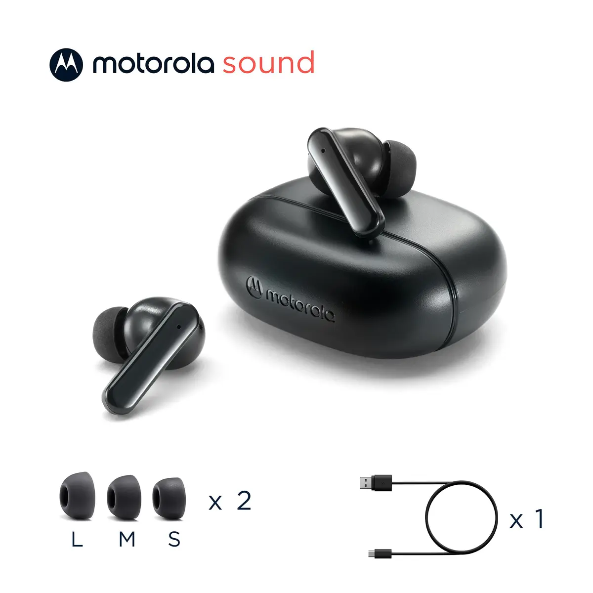 Motorola Sound Moto Buds 125 True Wireless Earbuds Black | IPX5 Waterproof, Bluetooth 5.2, 17 Hrs Total Playtime - view 8