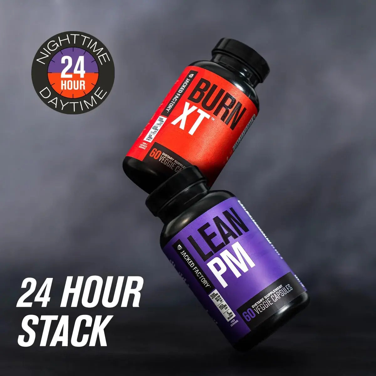 Jacked Factory Burn-XT + Lean-PM Kit 120 Capsules | 24-Hour Body Composition & Metabolism Support Stack - view 2