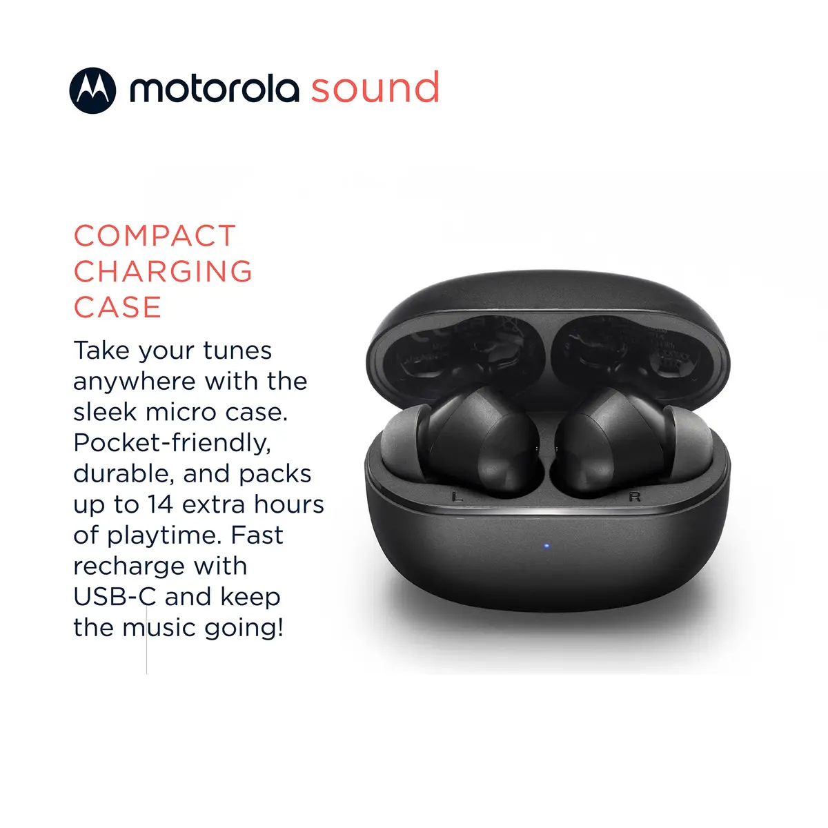 Motorola Sound Moto Buds 500 ANC True Wireless Earbuds | IPX4 Water Resistant, 20H Total Playtime - view 6