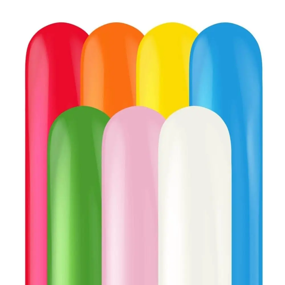 Tuf Tex 260 Latex Balloons for Balloon Animals 50-Pack Assorted Colors | Professional-Grade Party & Sculpting Balloons - main product image
