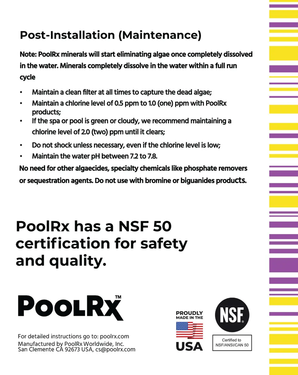 poolrx Mineral Algaecide 4-Unit Pack | Up to 6-Month Algae Control for 400-1000 Gallons - view 8