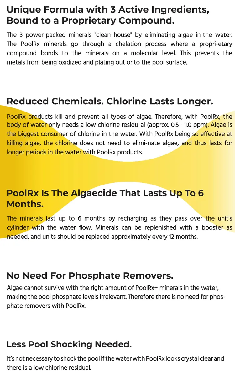 poolrx Mineral Algaecide 4-Unit Pack | Up to 6-Month Algae Control for 400-1000 Gallons - view 3