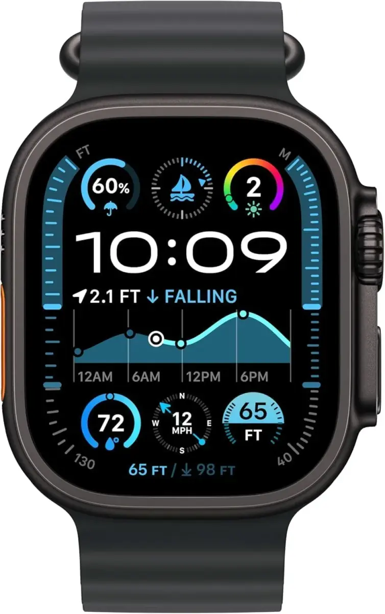 Apple Watch Ultra 2 (GPS + Cellular, 49MM) - Black Titanium Case with Black Ocean Band | 64GB Storage - view 2