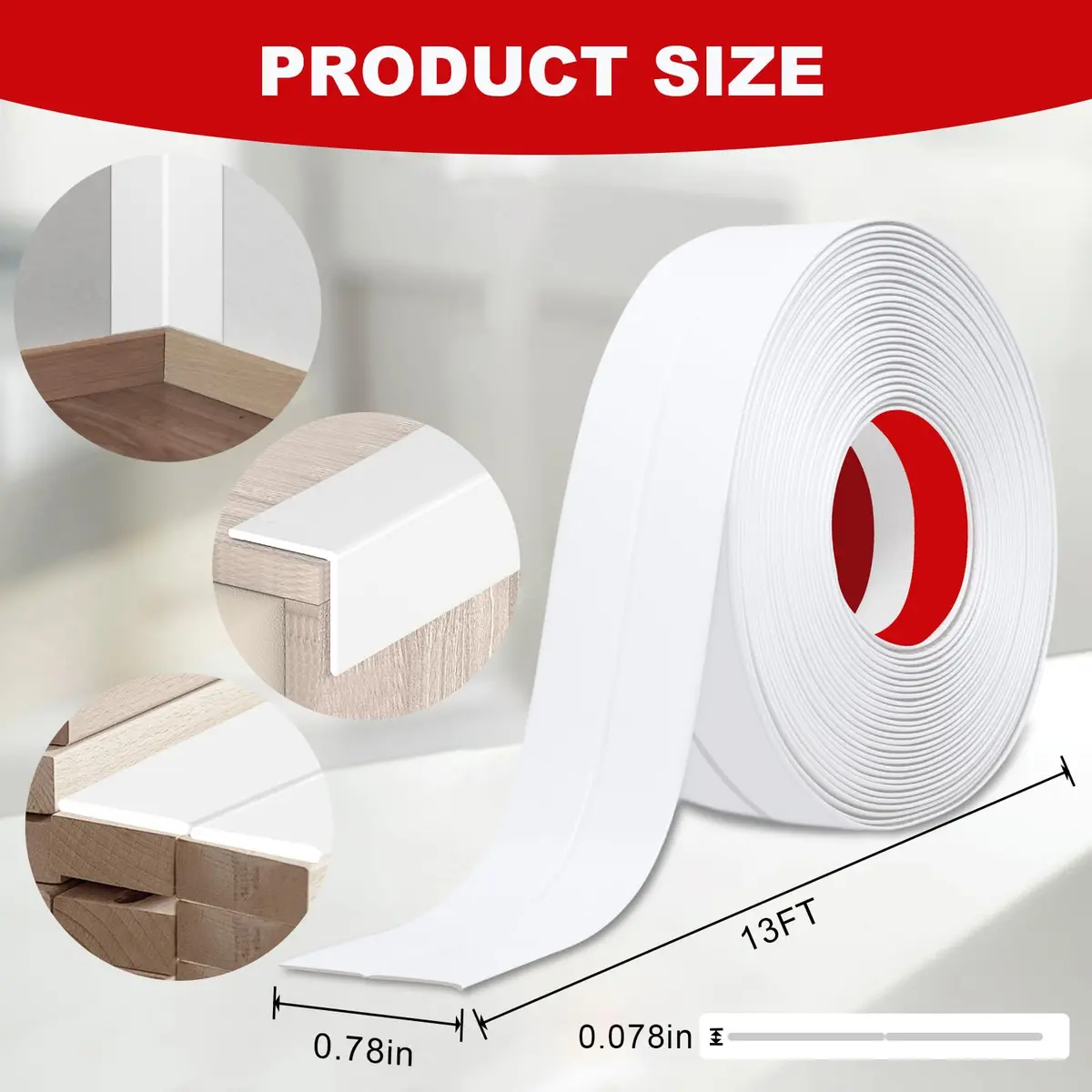 DGSL Wall Corner Protector 0.78 in x 13 ft | Flexible PVC Corner Guard for Walls - view 2