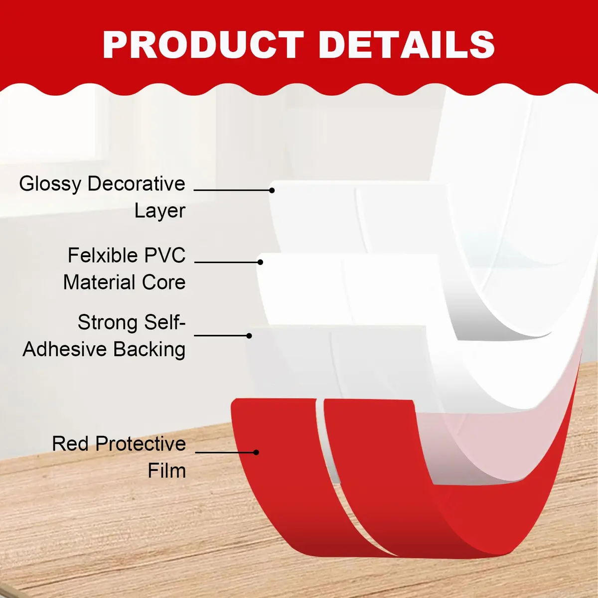 DGSL Wall Corner Protector 0.78 in x 13 ft | Flexible PVC Corner Guard for Walls - view 3