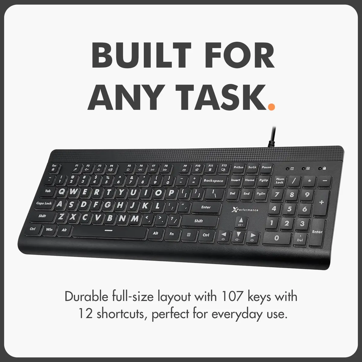 X9 Performance Large Print Backlit Keyboard | Oversized Big Letters for Seniors & Beginners - view 6