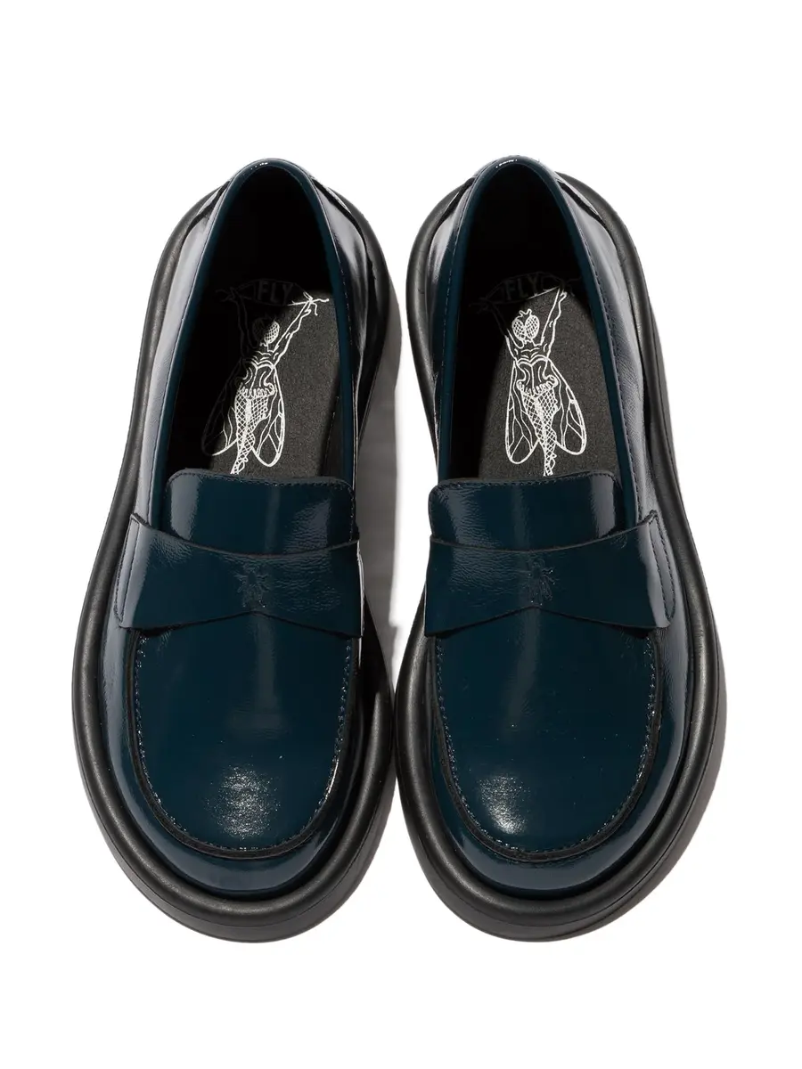 Fly London Shoes, Navy, 6 | Casual Slip-On Leather Loafers for Women - view 4