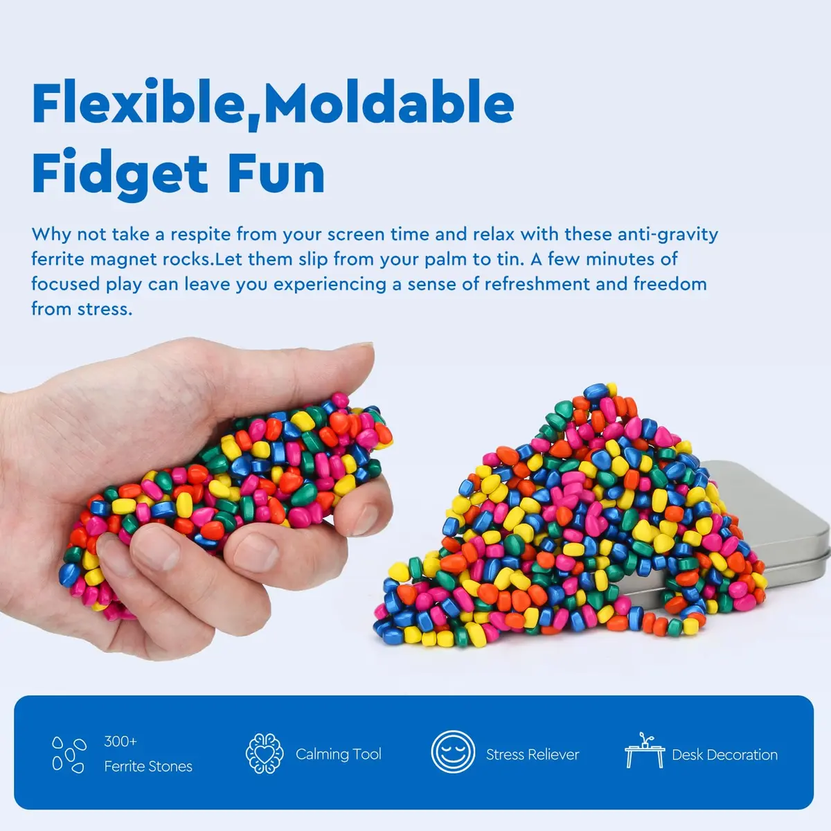 DYRDM Ferrite Putty 300+ Multicolors | Stress Relief Desk Accessory for Adults - view 3