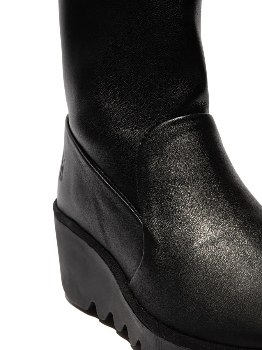FLY London Womens Boik602Fly Black 7-7.5 | Unique wedge heel style, waterproof leather, Portugal-made - view 2