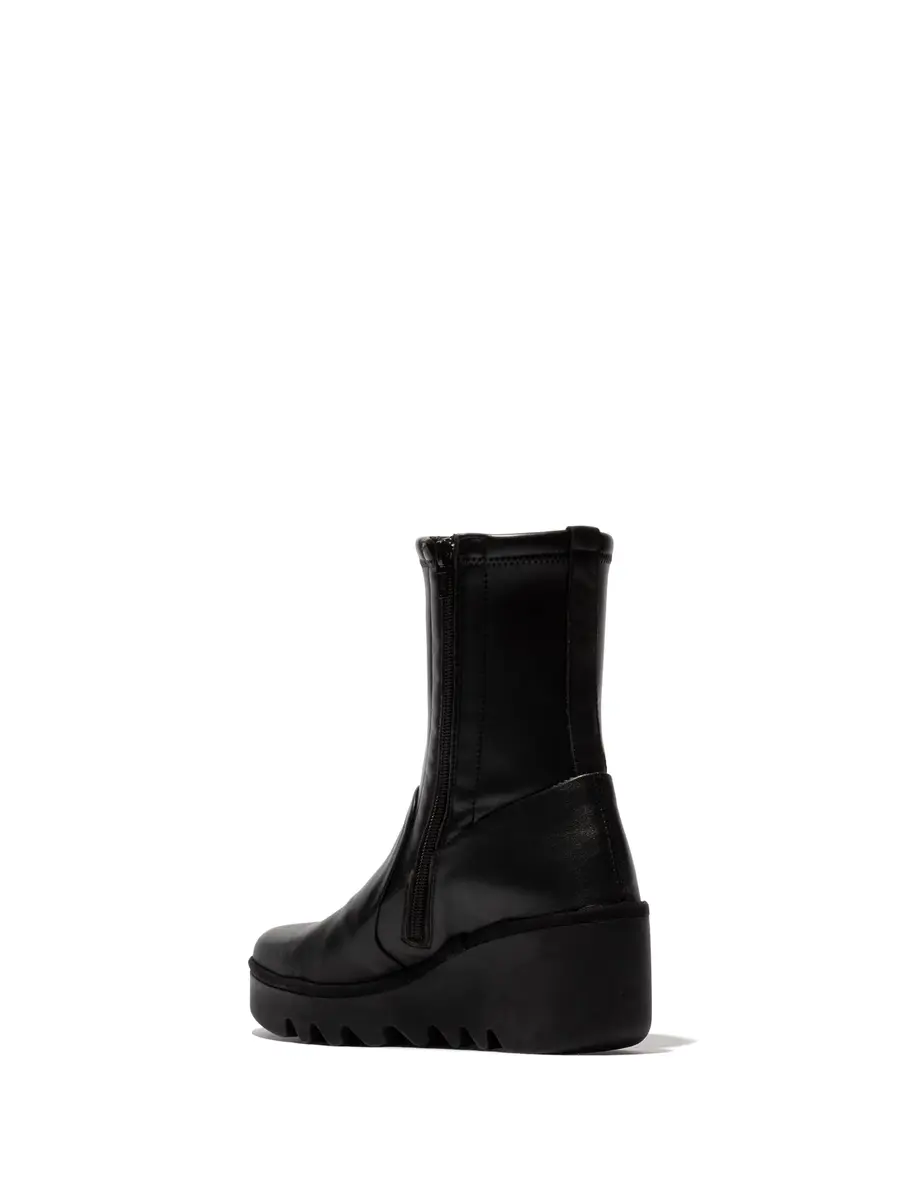 FLY London Womens Boik602Fly Black 7-7.5 | Unique wedge heel style, waterproof leather, Portugal-made - view 4