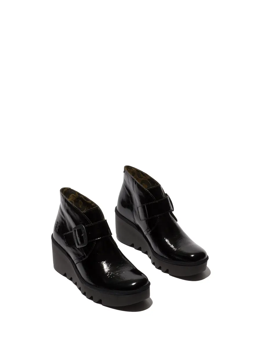 Fly London Birt397Fly Women's Boots 7.5-8 | Patent Leather, Wedge Heel, Waterproof - view 3