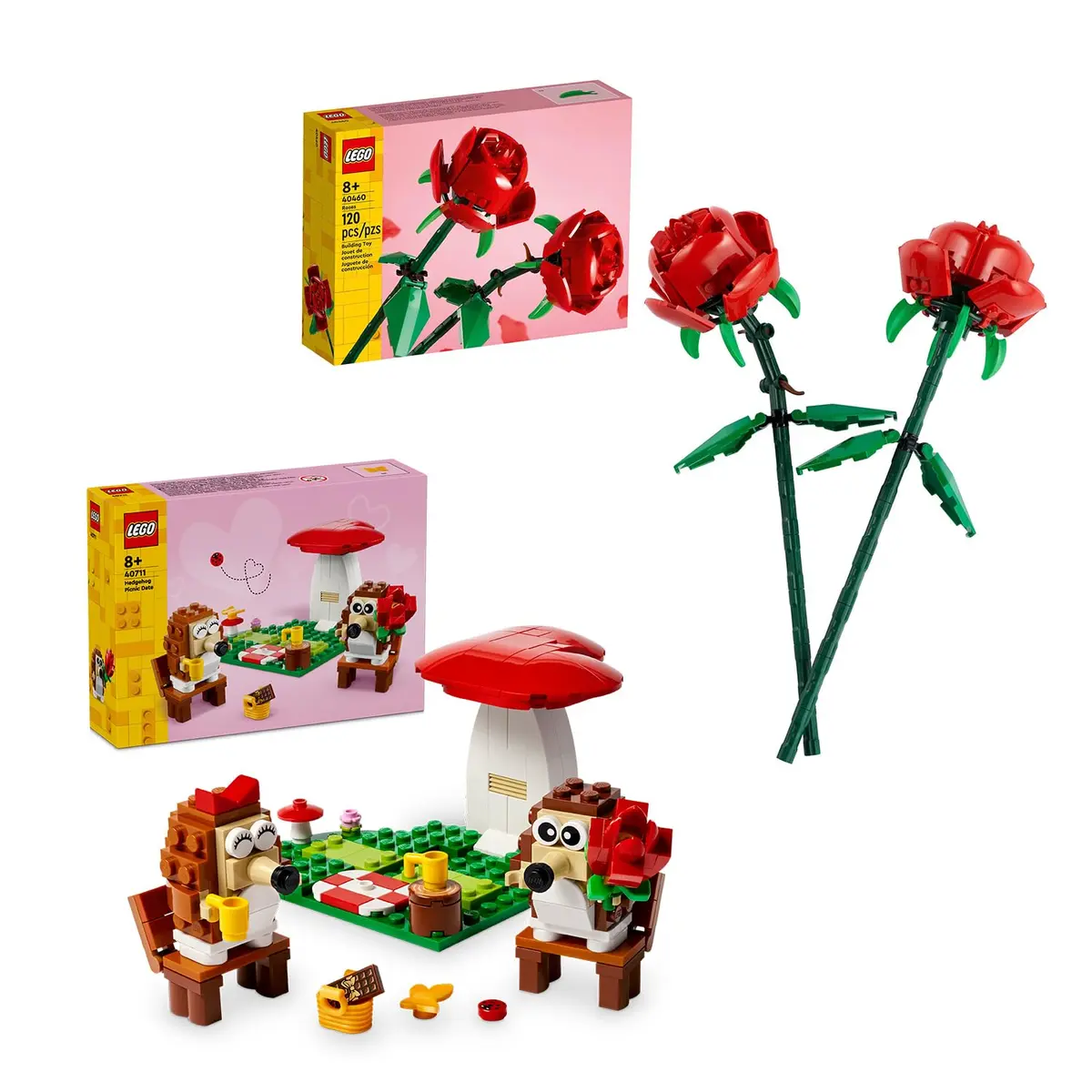 LEGO Bundle of Roses & Hedgehog Picnic Set | Creative Building Gift for Kids & Adults - main product image