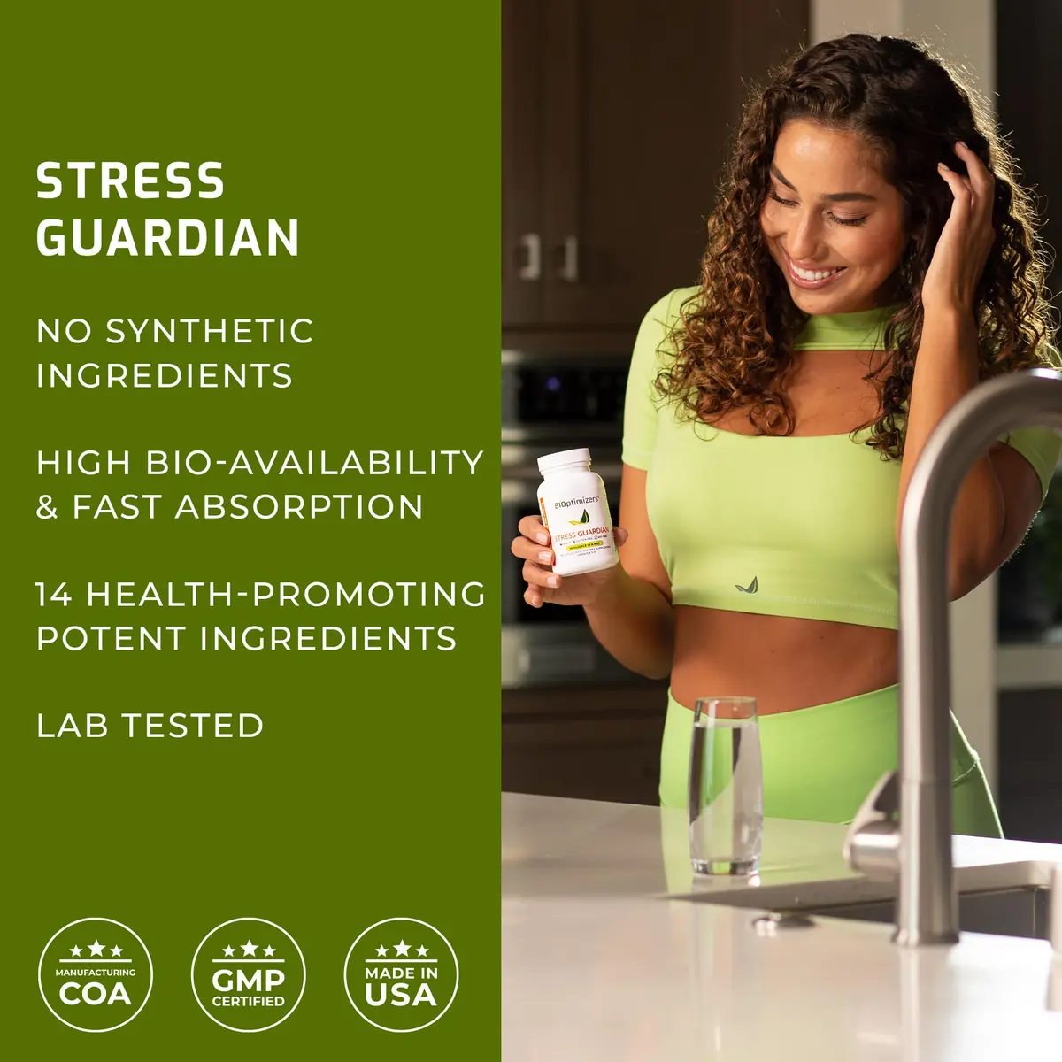 BIOptimizers Stress Guardian Stress Support Supplement 45 Capsules | Resilience & Restful Sleep - view 5