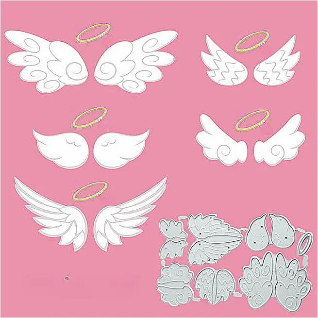 DIY Scrapbooking Artist Angel Wings Metal Cutting Dies Set | 10.3cm x 6.5cm (4.06" x 2.56") - main product image