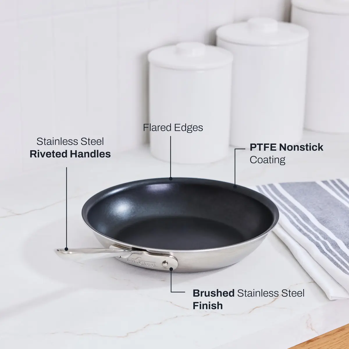 All-Clad D5® Pro Nonstick Stainless Steel 10" Frying Pan | Made in USA, Oven Safe to 500°F - view 5