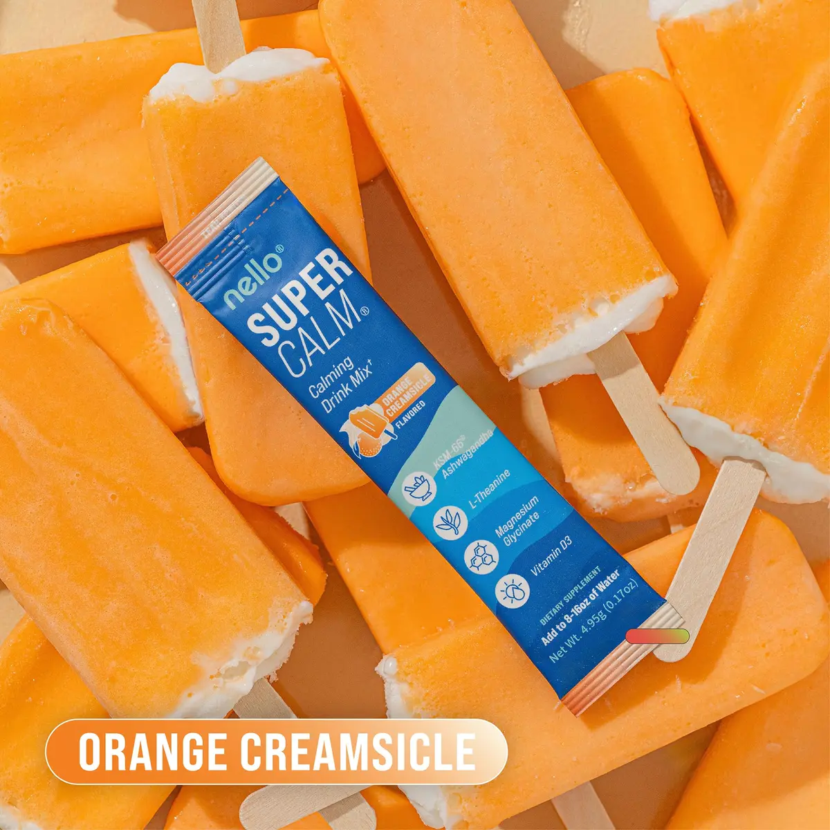 Nello Supercalm Powdered Drink Mix Orange Creamsicle 20 Servings (3 oz) | Cortisol Reducer & Sleep Aid with L-Theanine, Ashwagandha, Magnesium, Vitamin D - view 7
