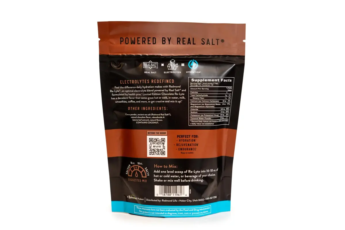 REDMOND Re-Lyte Hydration Electrolyte Mix Powder Limited Edition Chocolate 216g (7.62 oz) - view 2