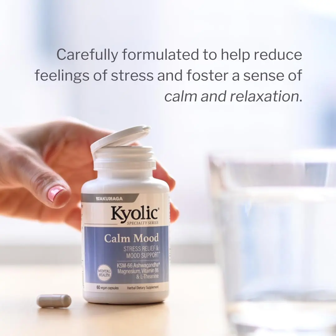 Kyolic Specialty Series Calm Mood Capsules 60 Count (1.5 oz) | Stress Relief & Mood Support with KSM-66 Ashwagandha - view 2