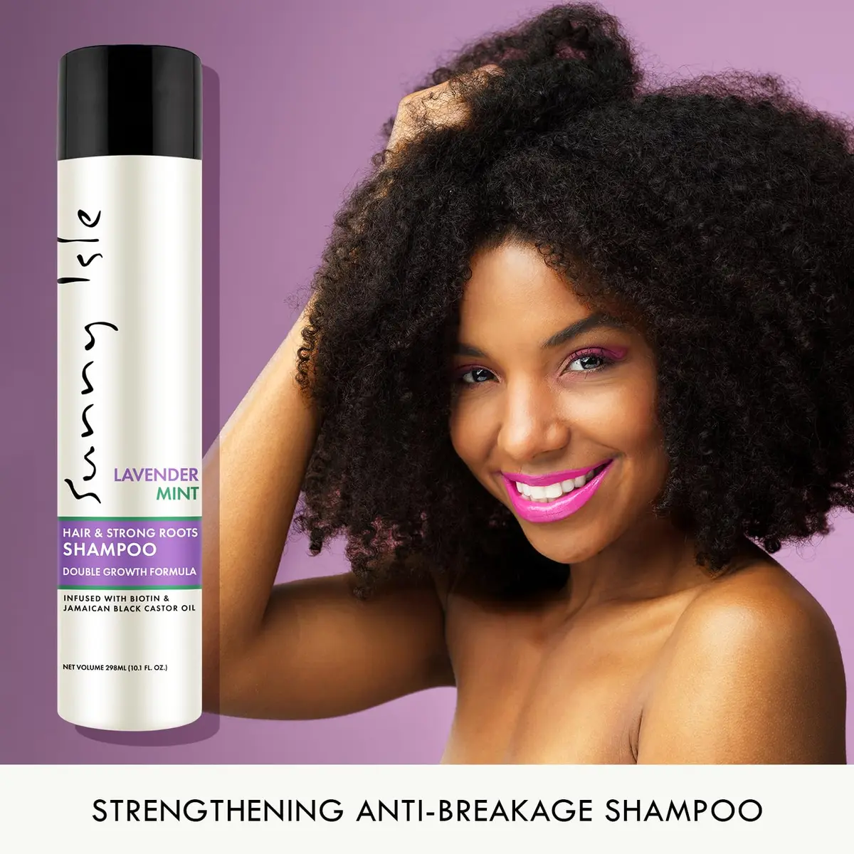 Sunny Isle Lavender Mint Hair & Strong Roots Shampoo 10.1oz | Nourishes & Strengthens Hair, Infused with Jamaican Castor Oil - view 5