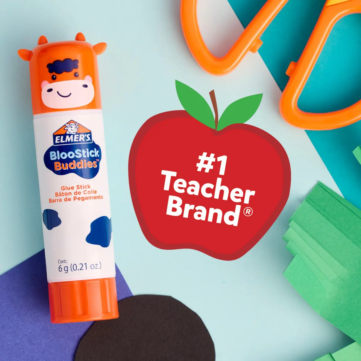 Elmer's Glue Sticks Combo Pack, BlooStick Buddies & Disappearing Purple, 12 Count (6g Each) | Fun, Washable School & Craft Adhesive - view 8